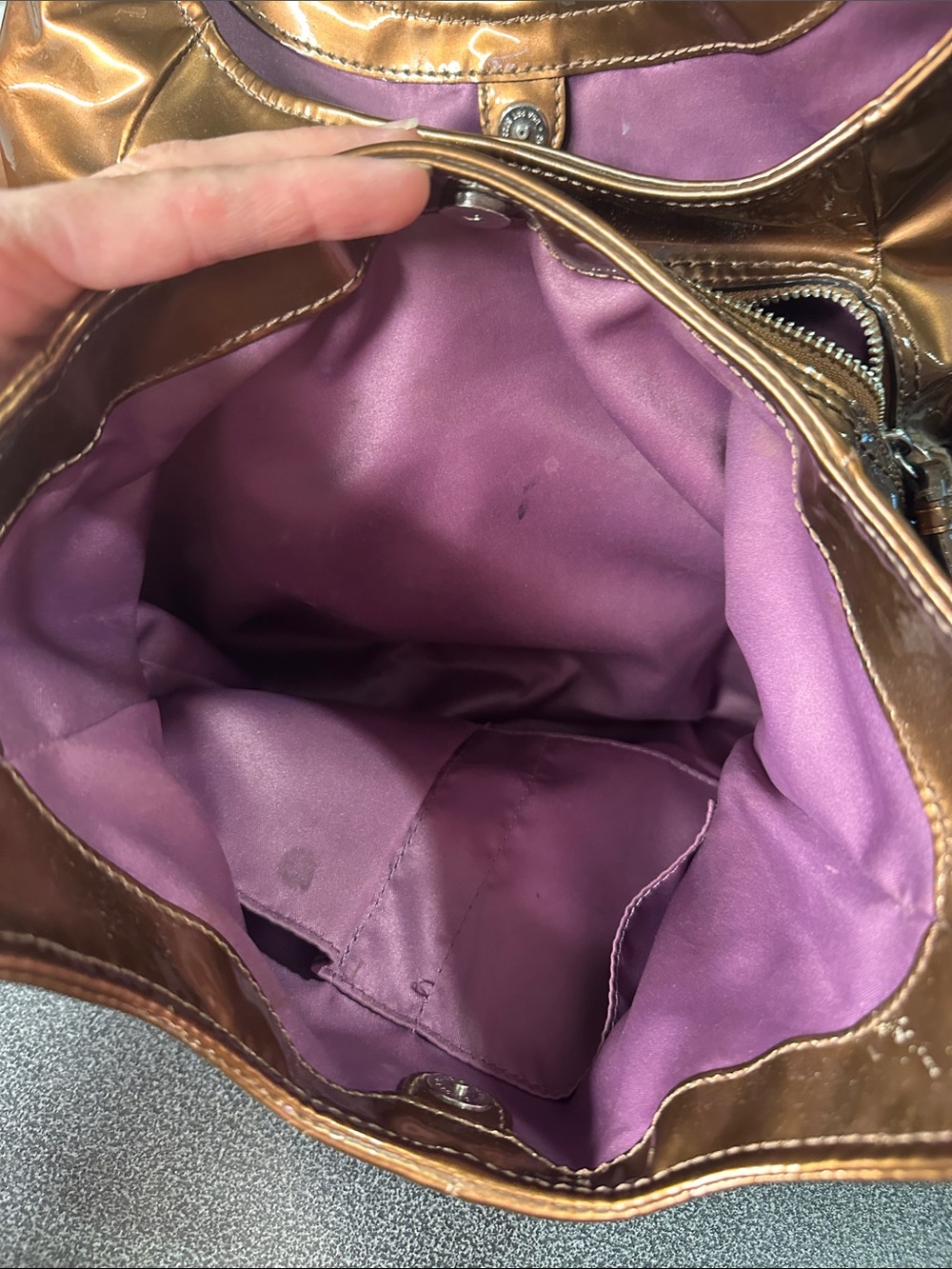 Coach Metallic Copper Hobo Bag - Picture 6 of 10